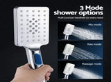 12" Rain Shower Head Set with 3-Mode Handheld Brass High Pressure WELS Chrome SHOWER-B-B2-SQ-12-SI