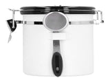 Sealing Container with Spoon Stainless Steel Coffee Beans Canister with Release Valve White1.8L V1294-YM0901-3118210146812