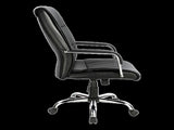 PU Leather Office Chair Ergonomic Executive Swivel Desk Chair with Padded Seat in Black V63-774965