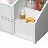 Cosmetic Storage Drawer Large Capacity Plastic Drawer Stationery Container with Mirror White V1294-YM0521-3117220286511