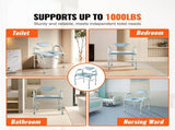Commode Chair, Bedside Commode with Drop-Down Arms and Detachable Backrest, 5-Level Adjustable V952-WLKBSGYZD1009SMAXV0