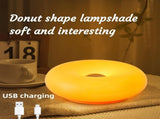 Retro Bauhaus Donut Bedside Lamp - Cordless Vibrant Orange Ambient Light and Sconce with Touch V888-ELOSUNG49025