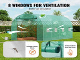 Walk-in Tunnel Greenhouse 14.6x6.36x6.3ft Galvanized Frame PE Cover Green V952-SDXWS15X7X7FO6TUWV0