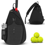 Multifunction Sling Tennis Bag, Waterproof Oxford Crossbody Sports Backpack, with Water Bottle V1265-AU-155-HEI