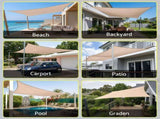 Instahut Sun Shade Sail Cloth 98% UV Block Outdoor Canopy Rectangle 5X9M Beige SAIL-DL-H-5X9-BE