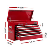 Giantz 9 Drawer Tool Box Cabinet Chest Toolbox Storage Garage Organiser Red TB-9DR-CHEST-RED