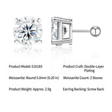 Elegant Four-Prong Moissanite Stud Earrings with Screw Backs Brilliant Round Cut, Icy White V1341-ZY-ZAYHM5G7-MOISSANITEROUND11M-PREMIUMS925