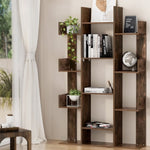 Artiss Tree-Shaped Bookshelf ROMI Walnut FURNI-Q-DSHELF-01-BR