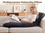 Giselle Bedding Pregnancy G-Shaped Full Body for Back and Belly Support Maternity PILLOW-MAT-J-VEL-GY
