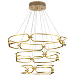 BAMDECOR A209 Colette Ceiling Chandelier Led Modern Circular Art Aluminum Light Fixture for Living V255-BAM-A209/3-GOLD