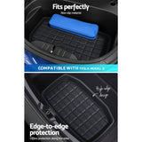 3PCS Car Rear Front Cargo Trunk Toolbox Luggage Rubber Mats for Tesla Model 3 2021-2022 RUBBER-MAT-TESLA-MODEL3-RFT