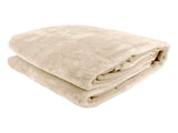 Laura Hill 800-GSM Mink Blanket Queen Size Double-Sided Soft Plush Bed Faux Throw Rug Beige MNKHV-BE