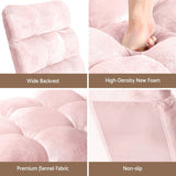 Artiss Floor Lounge Sofa Bed Flannel Fabric Pink FLOOR-SBL-M193-S-PK