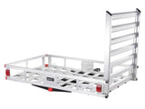 50 x 29.5 x 8.7 in Hitch Cargo Carrier, 500lb Capacity Trailer Hitch Mount Aluminum Cargo Basket V952-CHXLK47286500HPGUV0