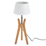 Bamboo Tripod Table Lamp Desk Modern Rustic Geo Light w Linen Shade V563-BR-75098