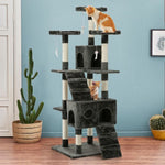 i.Pet Cat Tree 180cm Tower Scratching Post Scratcher Wood Condo House Toys Grey PET-CAT-HSCT076-180-GR