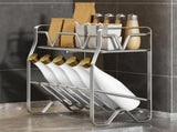 Stainless Steel Kitchen Countertop Organizer 2-Tier Spice Rack and Plate Holder Utensil Storage V1366-AZ2-W-12913