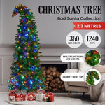 Bad Santa Curved Multicolour Pre-Lit Christmas Tree - 2.3m 112_OPBS75