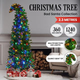 Bad Santa Curved Multicolour Pre-Lit Christmas Tree - 2.3m 112_OPBS75