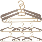 10Pcs Adjustable Coffee Plastic Hangers Space Saving Expandable Clothes Organizer V1192-AZ-W-29740