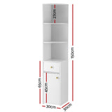Artiss 3 Tiers Bookshelf with Storage Drawer and Cabinet White FUR-L-DS-COR01-WH