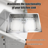 810x505mm Handmade 1.5mm Stainless Steel Undermount / Topmount Kitchen Sink with Square Waste V63-817883