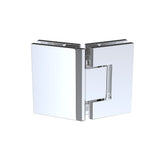 90cm Frameless Diamond Shower Screen Chrome U-Brackets, Brass Hinges & Square Double Pull Handle V63-911931
