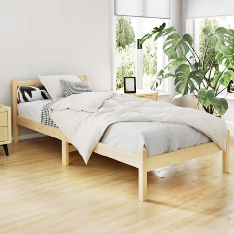 Artiss Bed Frame Single Size Wooden Oak SOFIE WBED-D-001S-WD