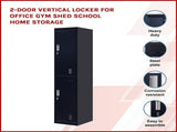 2-Door Vertical Locker for Office Gym Shed School Home Storage V63-832461