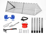 Beach Rake Stainless Steel Sand Flea Rake 140cm Long Detachable Handle and Shark Tooth Wide Sifter V985-BEACHRAKE