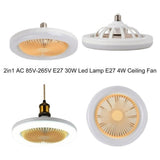 Ceiling Fans with Lighting 30W Dimmable Fan Lamp Modern Smart E27 Lamp Head Fan Light for Home V1294-YM0716-10350987