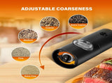 Electric Salt and Pepper Grinder Set , One Hand Adjustable Coarseness, Battery Powered with V1192-AZ-W-2519