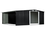 Wallaroo Garden Shed with Semi-Close Storage 6*8FT - Black GSS-BSW-68S-BK