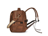 Grey Women's Vintage PU Leather Anti-Theft Backpack - Convertible Shoulder Bag & Laptop Rucksack for V888-ELOSUNG32412