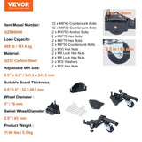 Mobile Base, 181.4 kg Capacity, Adjustable from 241.3 x 241.3 mm to Infinity, Heavy Duty Universal V952-JJYDDZ400LBSQQG4FV0
