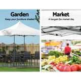 Instahut Gazebo Pop Up Marquee 3x3 Folding Tent Outdoor Camping 500D Oxford GAZEBO-T-3X3-F-WH