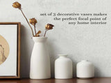 Ceramic Set of 3 Modern White Vases for Home Dcor V178-36902