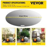 Fire Pit Lid Round 40 Inch Foldable Fire Pit Ring Snuff Cover 430 Stainless Steel Fire Pit Spark V952-GZZDSRSHPGZ40YC01V0