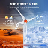 VEVOR 500W Wind Turbine Generator, 12V Wind Turbine Kit, 3-Blade Wind Power Generator with MPPT V952-FSSFLWLFDJ40F58LIV9
