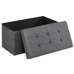 SONGMICS 76cm Folding Storage Ottoman Bench Foot Rest Stool Dark Gray V227-8498402106162