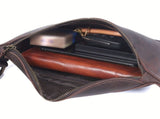 dark coffee color Black Top-Grain Leather Cross-Body Leather Crossbody Australian Leather V1347-127-BLA-79351