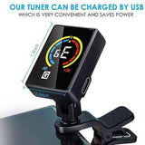 4 PCS Guitar Tuner Rechargeable Clip on Tuner for Guitar, , Ukulele,Violin Suit for Professional or V1366-AZ2-W-16254