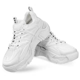 1Pair Women Shoes Sneakers White Chunky Thick Sole Durable Non Slip Material V1370-AZ4-18186