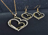 Heart Shaped Rhinestone Jewelry Set for Women V1142-OBA000242