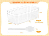 12PCS Clear Plastic Cups, Rectangle Cake Boxes with Lids & Sporks, Disposable & Reusable V1192-AZ-W-18275