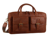 Pierre Cardin Leather Multi-Compartment Business 15" Laptop Bag - Tan V563-PC-3594-TAN