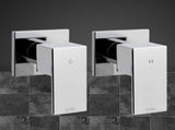 Cefito Shower Twins Tap Wall Bath Taps Brass Hot Cold Basin Bathroom Chrome SHOWER-A2-TAP-SI