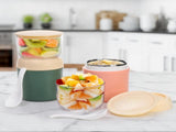 2 Pack Insulated Yogurt Container, 24oz Breakfast On the Go Cup with Plastic Topping Cereal Oatmeal V1259-DP01-A-931