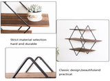 3-Tier Rustic Floating Wall Shelves Wood Display Books V178-66786