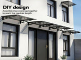 Instahut Window Door Awning Canopy 1m x 3m Grey Solid Sheet Metal Frame AWN-B-1X3-SLD-METAL-GR